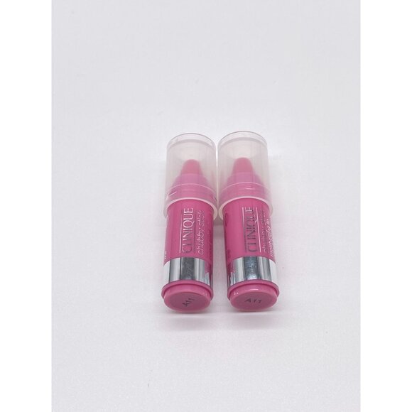 2 Clinique Chubby Stick Moisturizing Lip Colour Balm, 06 woppin watermelon (Mini - Picture 1 of 5